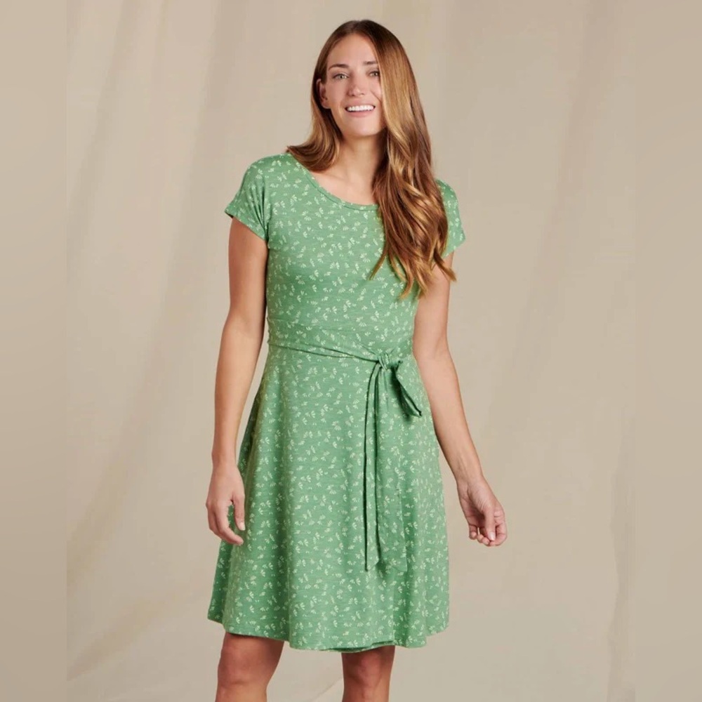 Toad&Co Green Floral Midi Dress